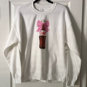 Altar’d State Sweatshirt Pullover Diet Coke Bow White New